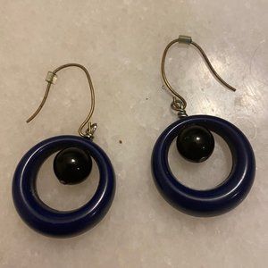 Navy Blue and Black Retro Hoops